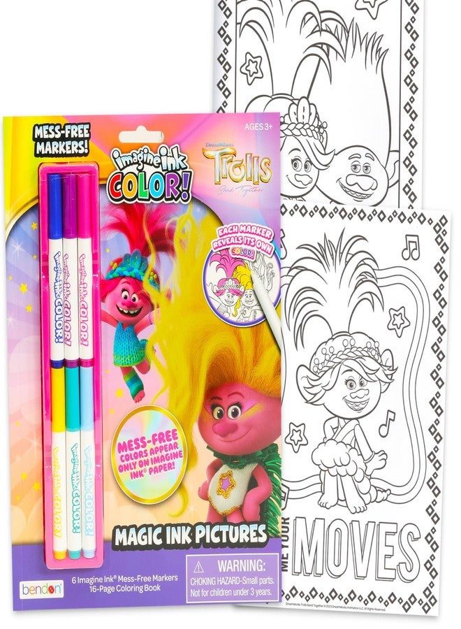 Imagine Ink Magic Mess-Free Coloring Books for Girls Kids Super Set Bundle ~ 3 Pack No Mess Disney Frozen, Moana, and Trolls Activity Books with Stickers (Party Supplies for Girls) - Image 3